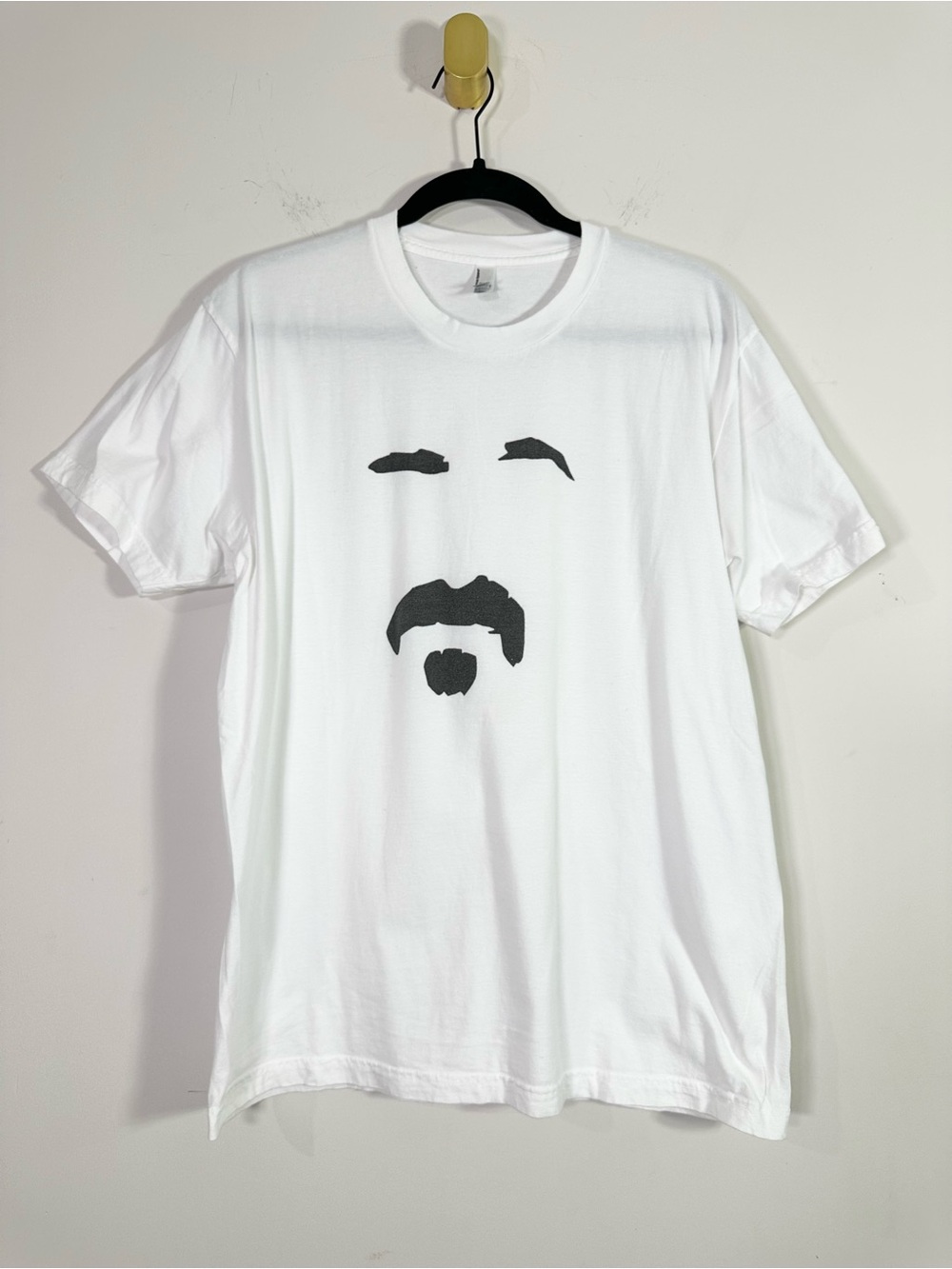 American Apparel Frank Zappa White Black Short Sleeve Crewneck Tee Shirt